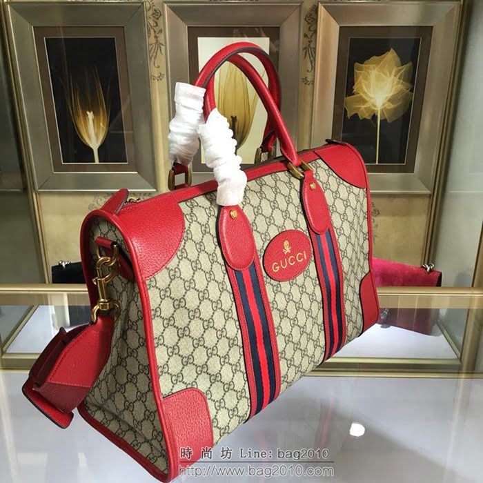 GUCCI 古馳男包 新款 459311 紅pvc配皮 Gucci男公事包 男士手提包 可肩背